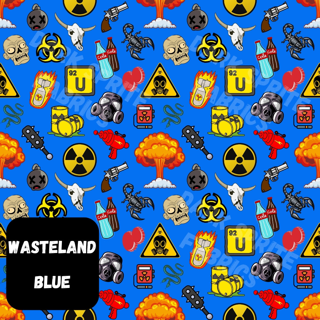 *PRE-ORDER* Wasteland BLUE Fabric *Custom Print* 20+ bases!