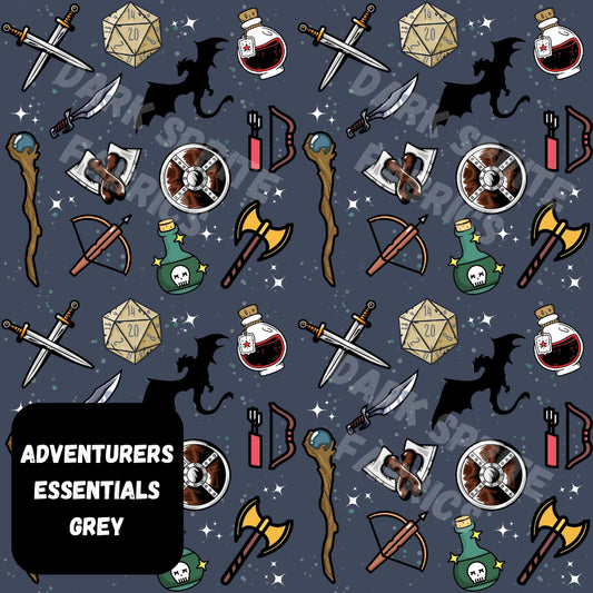 *PRE-ORDER* Adventurers Essentials GREY fabric - 20+bases per metre