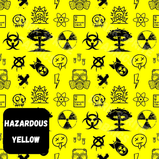 *PRE-ORDER* HAZARDOUS Yellow Fabric *Custom Print* 20+ fabric bases!