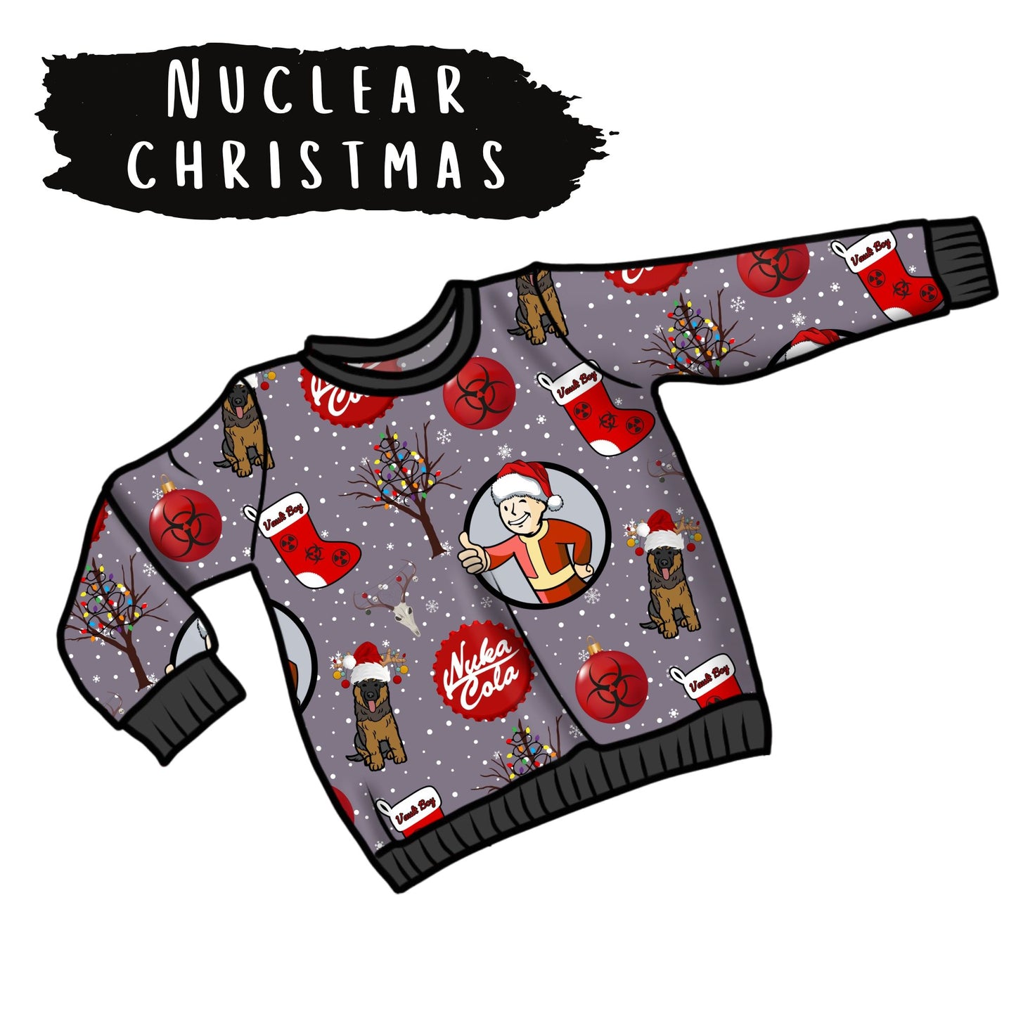 *PRE-ORDER* Fabric Nuclear Christmas Grey - 20+ bases