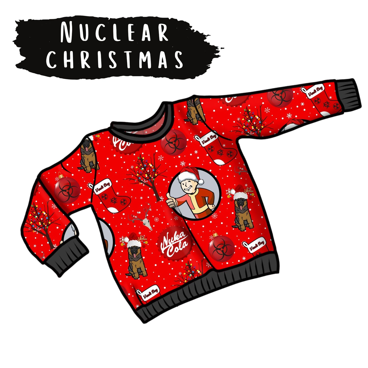 *PRE-ORDER* Fabric Nuclear Christmas Red - 20+ bases