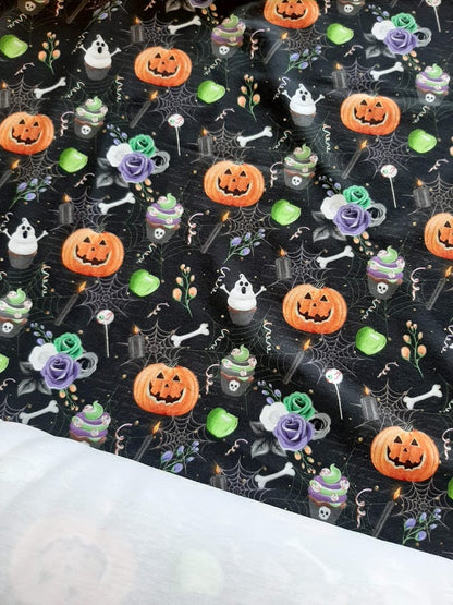 Creepy Candy - Custom Print Cotton Lycra Jersey per half metre