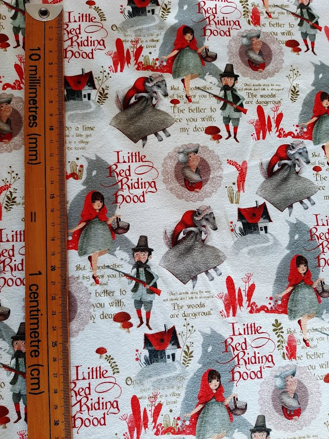 Red Riding Hood - 200 gsm Cotton lycra jersey by the half metre