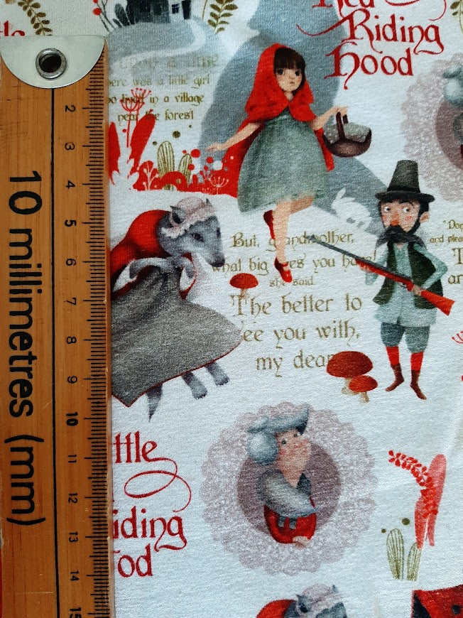 Red Riding Hood - 200 gsm Cotton lycra jersey by the half metre