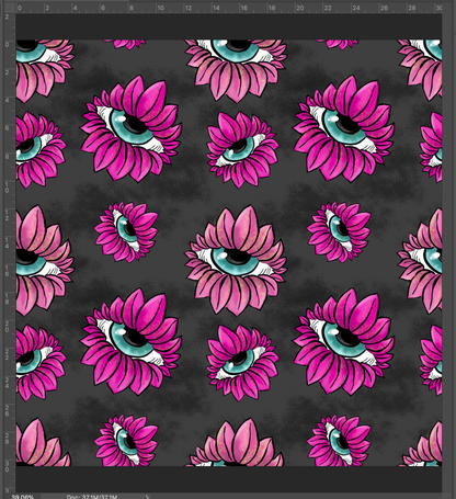 Eye-Flower - Custom Print Cotton Lycra Jersey - per half metre